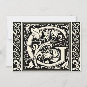 Buchstabe G Mittelalterliche Monogramm-Kunst Art N Einladung
