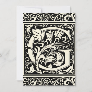 Buchstabe G Mittelalterliche Monogramm-Kunst Art N Einladung
