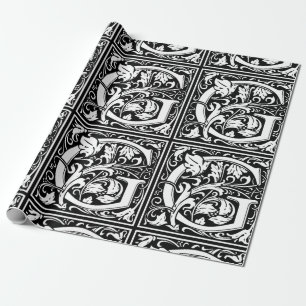 Buchstabe G Mittelalterliche Monogramm-Kunst Art N Geschenkpapier
