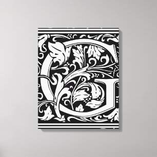 Buchstabe G Mittelalterliche Monogramm-Kunst Art N Leinwanddruck