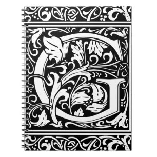 Buchstabe G Mittelalterliche Monogramm-Kunst Art N Notizblock