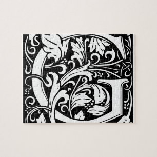 Buchstabe G Mittelalterliche Monogramm-Kunst Art N Puzzle