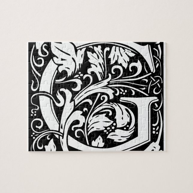 Buchstabe G Mittelalterliche Monogramm-Kunst Art N Puzzle (Horizontal)