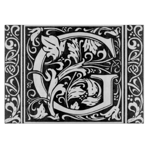Buchstabe G Mittelalterliche Monogramm-Kunst Art N Schneidebrett