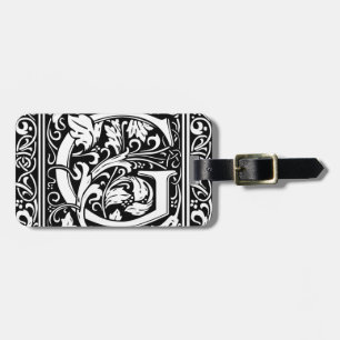 Buchstabe G Mittelalterliches Monogramm Art Nouvea Gepäckanhänger