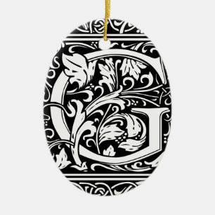 Buchstabe G Mittelalterliches Monogramm Art Nouvea Keramikornament