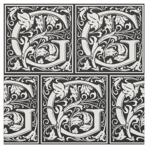 Buchstabe G Mittelalterliches Monogramm Art Nouvea Stoff