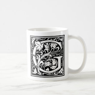 Buchstabe G Mittelalterliches Monogramm Art Nouvea Tasse