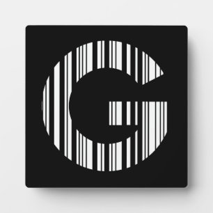 BUCHSTABE G STRICHCODE Erstes Anfangsbuchstaben-Ba Fotoplatte