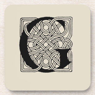 Buchstabe G Vintag keltische Knoten Monogramm Getränkeuntersetzer