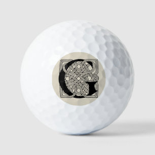 Buchstabe G Vintag keltische Knoten Monogramm Golfball