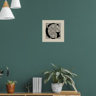 Buchstabe G Vintag keltische Knoten Monogramm Poster