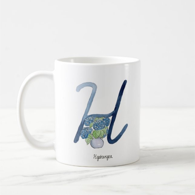 Buchstabe "H" Aquarellfarbe Blume erste Tasse (Links)