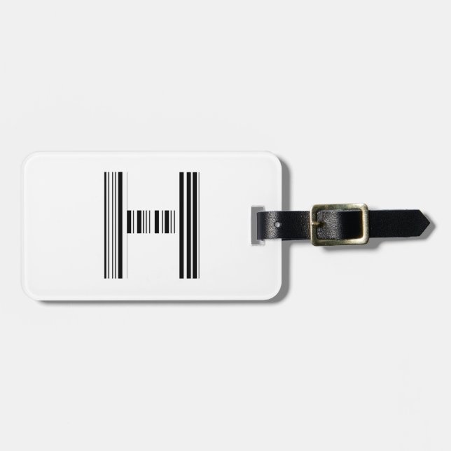 BUCHSTABE H BAR CODE Erstes Anfangsbuchstaben-Barc Gepäckanhänger (Vorderseite horizontal)