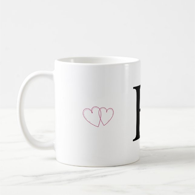 Buchstabe H Geschenktasse - Monogramm Initial Tass Kaffeetasse (Links)