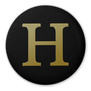 Buchstabe H Gold Keramikknauf