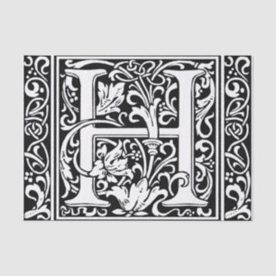 Buchstabe H Mittelalterliche Monogramm-Kunst Art N Seidenpapier