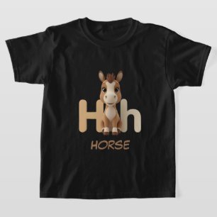 Buchstabe H Pferd Bildung Kinder T-Shirt   Großbuc
