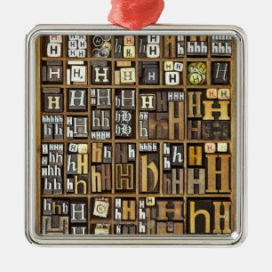 Buchstabe H Silbernes Ornament