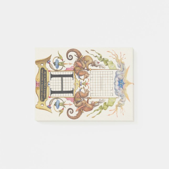 Buchstabe H von Mira Calligraphiae Monumenta Post-it Klebezettel (Vorderseite)