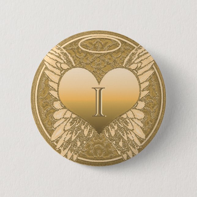Buchstabe I | Memorial | Angel Heart Button (Vorderseite)
