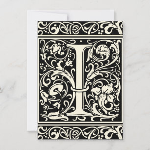Buchstabe I Mittelalterliche Monogramm-Kunst Art N Einladung