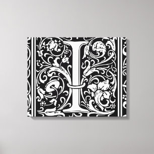 Buchstabe I Mittelalterliche Monogramm-Kunst Art N Leinwanddruck