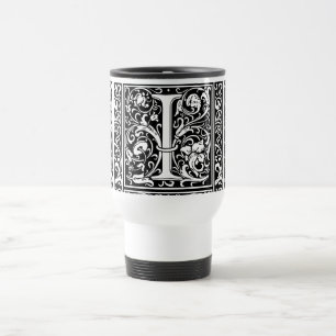Buchstabe I Mittelalterliche Monogramm-Kunst Art N Reisebecher