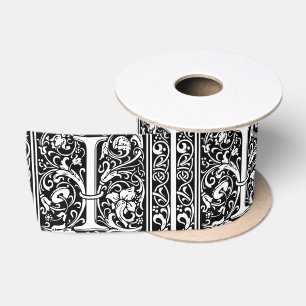 Buchstabe I Mittelalterliche Monogramm-Kunst Art N Satinband