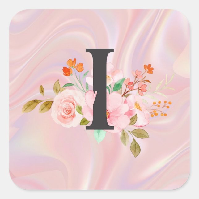 Buchstabe I Quadratischer Aufkleber (Vorderseite)