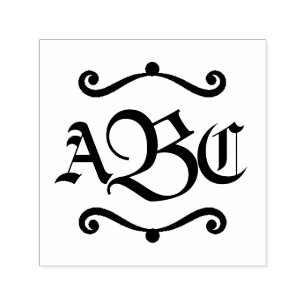 Buchstabe-Initialen-Abziehbild des Monogramm-3 Permastempel