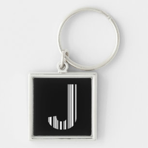 BUCHSTABE J BARCODE Erstes Anfangsbuchstaben-Barco Schlüsselanhänger