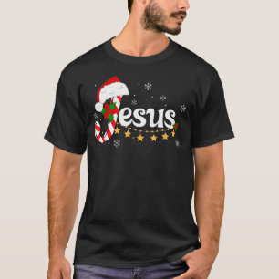 Buchstabe J für Jesus Christlicher Candy Cane Sant T-Shirt