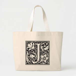 Buchstabe J Mittelalterliches Monogramm Vintage In Jumbo Stoffbeutel