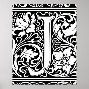 Buchstabe J Mittelalterliches Monogramm Vintage In Poster