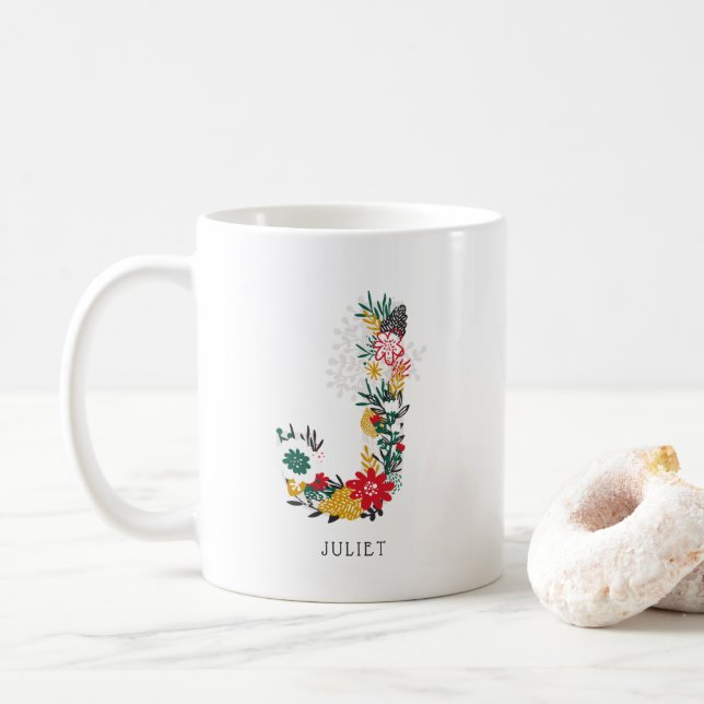 Buchstabe J | Monogramm-I-Tasse für den Blasenbrie Tasse (Mit Donut)