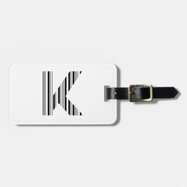BUCHSTABE K BAR CODE Erstes Anfangsbuchstaben-Barc Gepäckanhänger (Vorderseite horizontal)