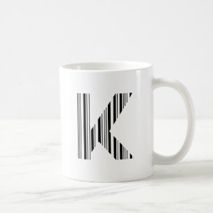 BUCHSTABE K BAR CODE Erstes Anfangsbuchstaben-Barc Tasse