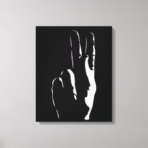 Buchstabe K in Zeichensprache Leinwanddruck