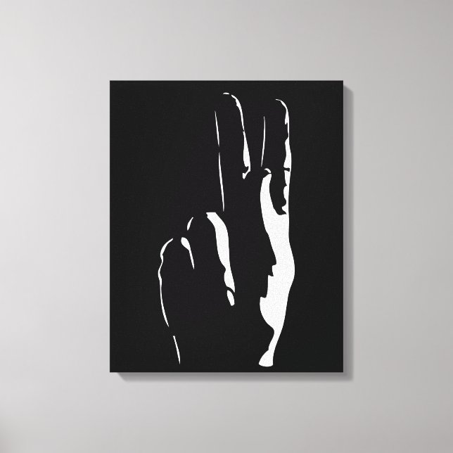 Buchstabe K in Zeichensprache Leinwanddruck (Vorderseite)