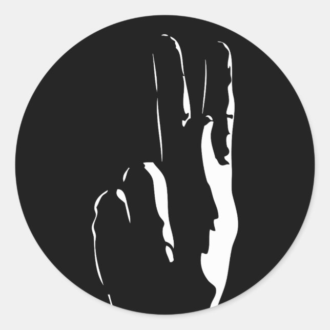 Buchstabe K in Zeichensprache Runder Aufkleber (Vorderseite)