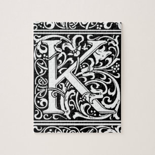 Buchstabe K Mittelalterliche Monogramm-Kunst Art N Puzzle
