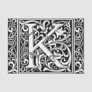 Buchstabe K Mittelalterliche Monogramm-Kunst Art N Seidenpapier