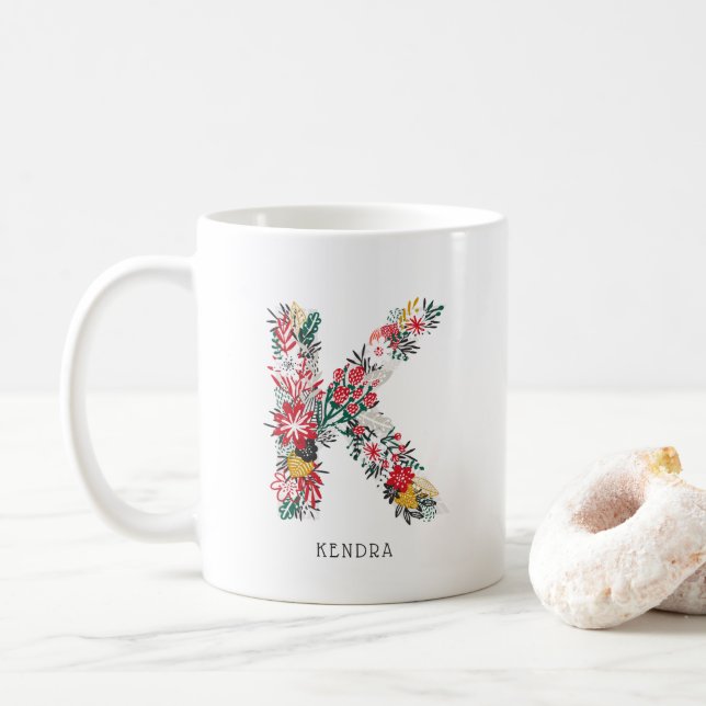 Buchstabe K | Monogramm-I-Tasse für den Blasenbrie Tasse (Mit Donut)