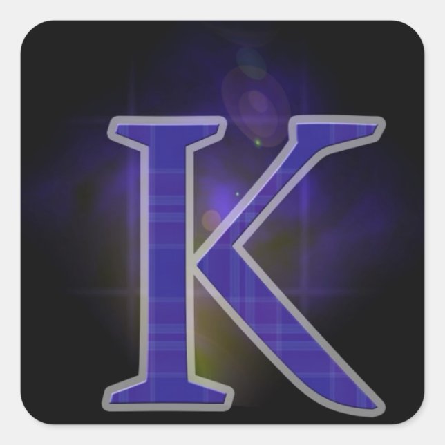 Buchstabe K Quadratischer Aufkleber (Vorderseite)