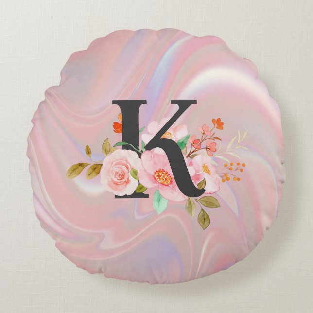 Buchstabe K Rundes Kissen (Vorderseite)
