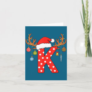 Buchstabe K Weihnachts-Monogramm-Alphabet Anfangsb Karte