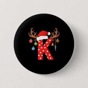 Buchstabe K Weihnachtsmonogramm Alphabet Anfangsbu Button