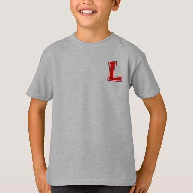 Buchstabe L - Anfangsname Alphabet Monogramm T-Shirt (Vorderseite)