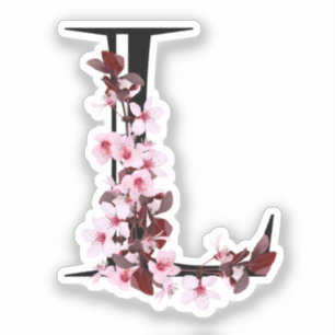 Buchstabe L, Cherry Blossom Aufkleber